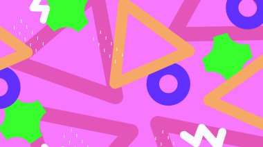 Modern Şekilli Renkli Soyut Geometrik Arkaplan. Canlı Renklerle Geometrik Şekilleri Gösteren Canlı Soyut Arkaplan. Yaratıcı Projeler, Tasarımlar ve Web Kullanımı için ideal