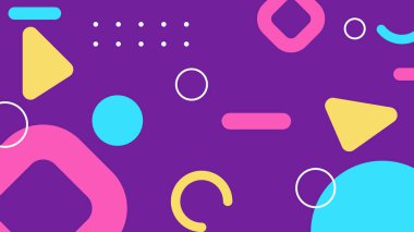 Canlı Şekiller ve Renklerle Soyut Geometrik Arkaplan. Yaratıcı Tasarım Projeleri, Sunumlar ve Modern Sanatsal Gösteriler için ideal