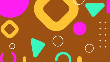 Renkli Şekillere sahip enerjik Soyut Geometrik Arkaplan. Web Tasarımı, Pazarlama Malzemeleri ve Sanatsal Projeler için ideal