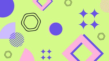 Renkli şekilli canlı Geometrik Soyut Arkaplan. Bu Oyuncu ve Renkli Arkaplan Yaratıcı ve Modern Projeler İçin Mükemmel