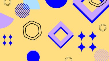 Şekiller ve Desenler ile Renkli Geometrik Soyut Arkaplan