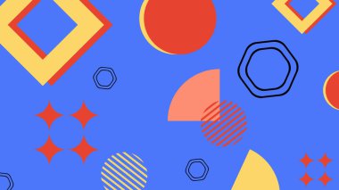 Retro Vibes ile Renkli Geometrik Soyut Arkaplan
