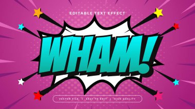 Beyaz Yeşil ve Mor Wham 3d Düzenlenebilir Metin Efekti - Yazı Tipi Stili