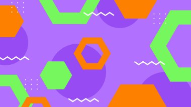 Renkli Şekillere sahip canlı Geometrik Soyut Arkaplan. Canlı Geometrik Şekiller ve Kalın Renkler içeren Oyuncu ve Dinamik Soyut Bir Arkaplan Modern ve Enerjik Tasarım Oluştur