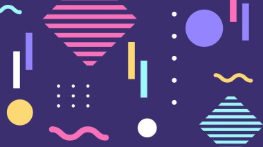 Basit Arkaplanda Renkli Geometrik Soyut Desen