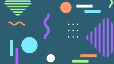 Modern Şekilli Renkli Soyut Geometrik Desen