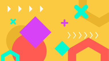 Arkaplanda Renkli Soyut Geometrik Şekiller