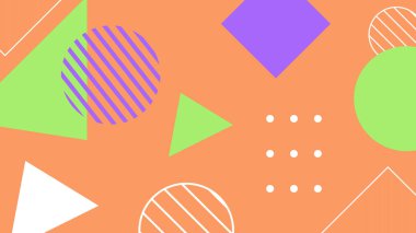 Şekiller ve Desenler ile Renkli Geometrik Soyut Arkaplan