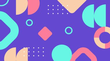 Basit Arkaplanda Renkli Geometrik Soyut Desen