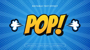 Sarı Siyah ve Mavi Pop 3d Düzenlenebilir Metin Efekti - Yazı Tipi Stili