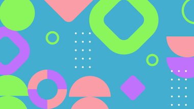 Modern Şekilli Renkli Soyut Geometrik Desen