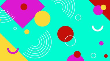 Arkaplanda Renkli Soyut Geometrik Şekiller