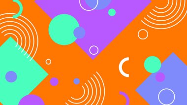 Arkaplanlı Canlı Soyut Geometrik Şekiller