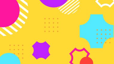 Retro Vibes ile Renkli Geometrik Soyut Arkaplan