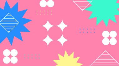 Modern Şekilli Renkli Soyut Geometrik Arkaplan. Canlı Renklerle Geometrik Şekilleri Gösteren Canlı Soyut Arkaplan. Yaratıcı Projeler, Tasarımlar ve Web Kullanımı için ideal