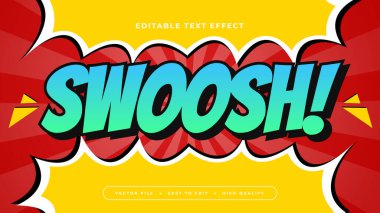 Kırmızı Sarı ve Yeşil Swoosh 3d Düzenlenebilir Metin Efekti - Yazı Tipi