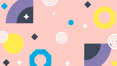 Basit Arkaplanda Renkli Geometrik Soyut Desen