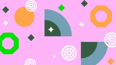 Modern Şekilli Renkli Soyut Geometrik Desen