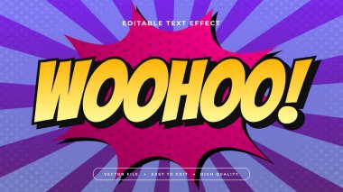 Mor Mor Mor Pembe ve Sarı Woohoo 3d Düzenlenebilir Metin Efekti - Yazı Tipi Biçimi
