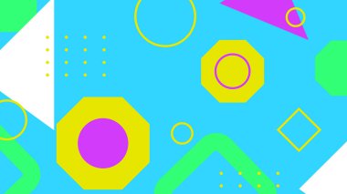 Cesur Arkaplanda Renkli Soyut Geometrik Şekiller