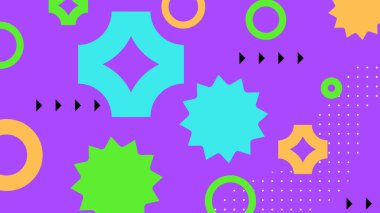 Modern Şekilli Renkli Soyut Geometrik Desen