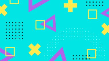 Renkli Şekillere sahip enerjik Soyut Geometrik Arkaplan. Web Tasarımı, Pazarlama Malzemeleri ve Sanatsal Projeler için ideal