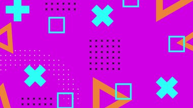 Canlı Şekiller ve Renklerle Soyut Geometrik Arkaplan. Yaratıcı Tasarım Projeleri, Sunumlar ve Modern Sanatsal Gösteriler için ideal