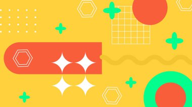 Modern Şekilli Renkli Soyut Geometrik Arkaplan. Canlı Renklerle Geometrik Şekilleri Gösteren Canlı Soyut Arkaplan. Yaratıcı Projeler, Tasarımlar ve Web Kullanımı için ideal