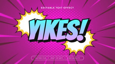 Mavi Siyah ve Mor Yikes 3d Düzenlenebilir Metin Efekti - Yazı Tipi