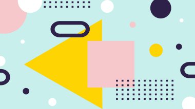 Renkli Şekillere sahip canlı Geometrik Soyut Arkaplan. Canlı Geometrik Şekiller ve Kalın Renkler içeren Oyuncu ve Dinamik Soyut Bir Arkaplan Modern ve Enerjik Tasarım Oluştur