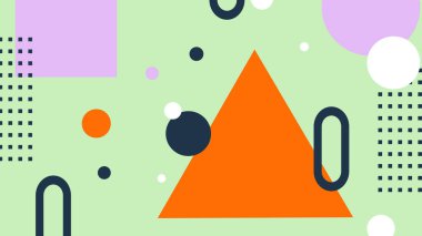 Canlı Şekiller ve Renklerle Soyut Geometrik Arkaplan. Yaratıcı Tasarım Projeleri, Sunumlar ve Modern Sanatsal Gösteriler için ideal