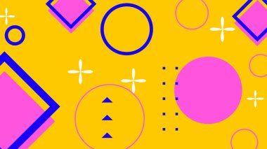 Modern Şekilli Renkli Soyut Geometrik Desen