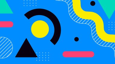 Retro Vibes ile Renkli Geometrik Soyut Arkaplan