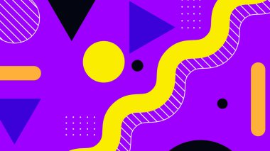 Renkli Şekillere sahip canlı Geometrik Soyut Arkaplan. Canlı Geometrik Şekiller ve Kalın Renkler içeren Oyuncu ve Dinamik Soyut Bir Arkaplan Modern ve Enerjik Tasarım Oluştur