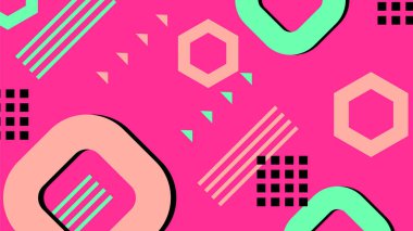 Modern Şekilli Renkli Soyut Geometrik Desen