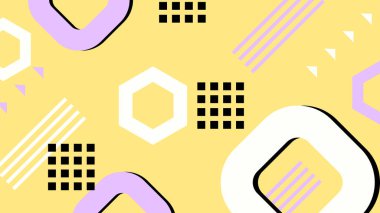 Modern Şekilli Renkli Soyut Geometrik Arkaplan. Canlı Renklerle Geometrik Şekilleri Gösteren Canlı Soyut Arkaplan. Yaratıcı Projeler, Tasarımlar ve Web Kullanımı için ideal