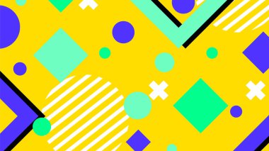 Şekiller ve Desenler ile Renkli Geometrik Soyut Arkaplan
