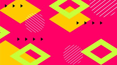 Retro Vibes ile Renkli Geometrik Soyut Arkaplan