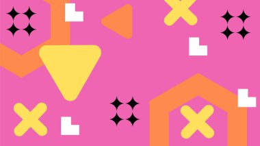 Arkaplanda Renkli Soyut Geometrik Şekiller