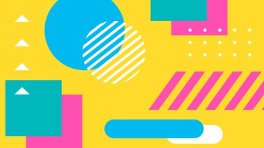 Retro Vibes ile Renkli Geometrik Soyut Arkaplan