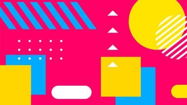 Renkli şekilli canlı Geometrik Soyut Arkaplan. Bu Oyuncu ve Renkli Arkaplan Yaratıcı ve Modern Projeler İçin Mükemmel