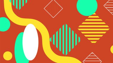 Arkaplanda Renkli Soyut Geometrik Şekiller