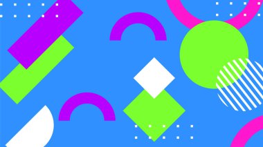 Modern Şekilli Renkli Soyut Geometrik Desen