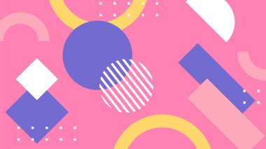 Modern Şekilli Renkli Soyut Geometrik Arkaplan. Canlı Renklerle Geometrik Şekilleri Gösteren Canlı Soyut Arkaplan. Yaratıcı Projeler, Tasarımlar ve Web Kullanımı için ideal