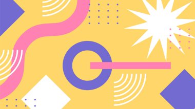 Basit Arkaplanda Renkli Geometrik Soyut Desen