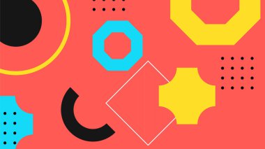 Renkli şekilli canlı Geometrik Soyut Arkaplan. Bu Oyuncu ve Renkli Arkaplan Yaratıcı ve Modern Projeler İçin Mükemmel