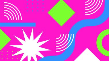 Şekiller ve Desenler ile Renkli Geometrik Soyut Arkaplan