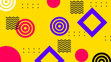 Arkaplanda Renkli Soyut Geometrik Şekiller