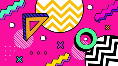 Renkli şekilli canlı Geometrik Soyut Arkaplan. Bu Oyuncu ve Renkli Arkaplan Yaratıcı ve Modern Projeler İçin Mükemmel