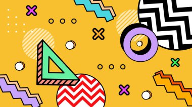 Renkli Şekillere sahip canlı Geometrik Soyut Arkaplan. Canlı Geometrik Şekiller ve Kalın Renkler içeren Oyuncu ve Dinamik Soyut Bir Arkaplan Modern ve Enerjik Tasarım Oluştur